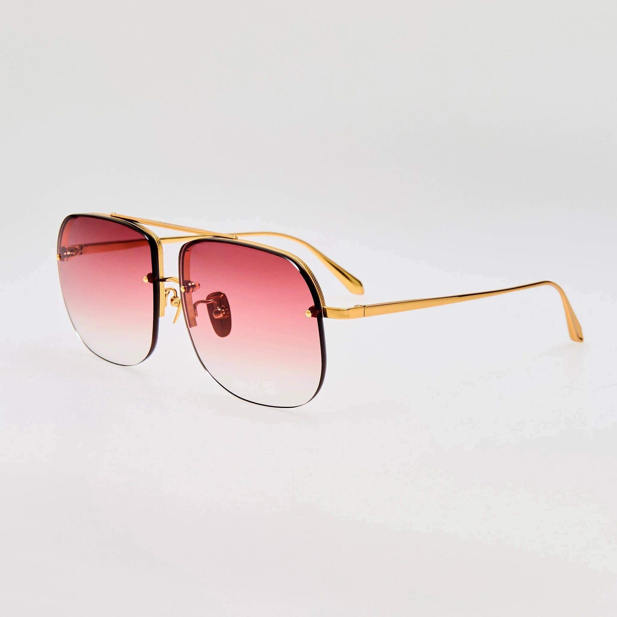 Seren Sunglasses in Red and 22k Gold - Image 2