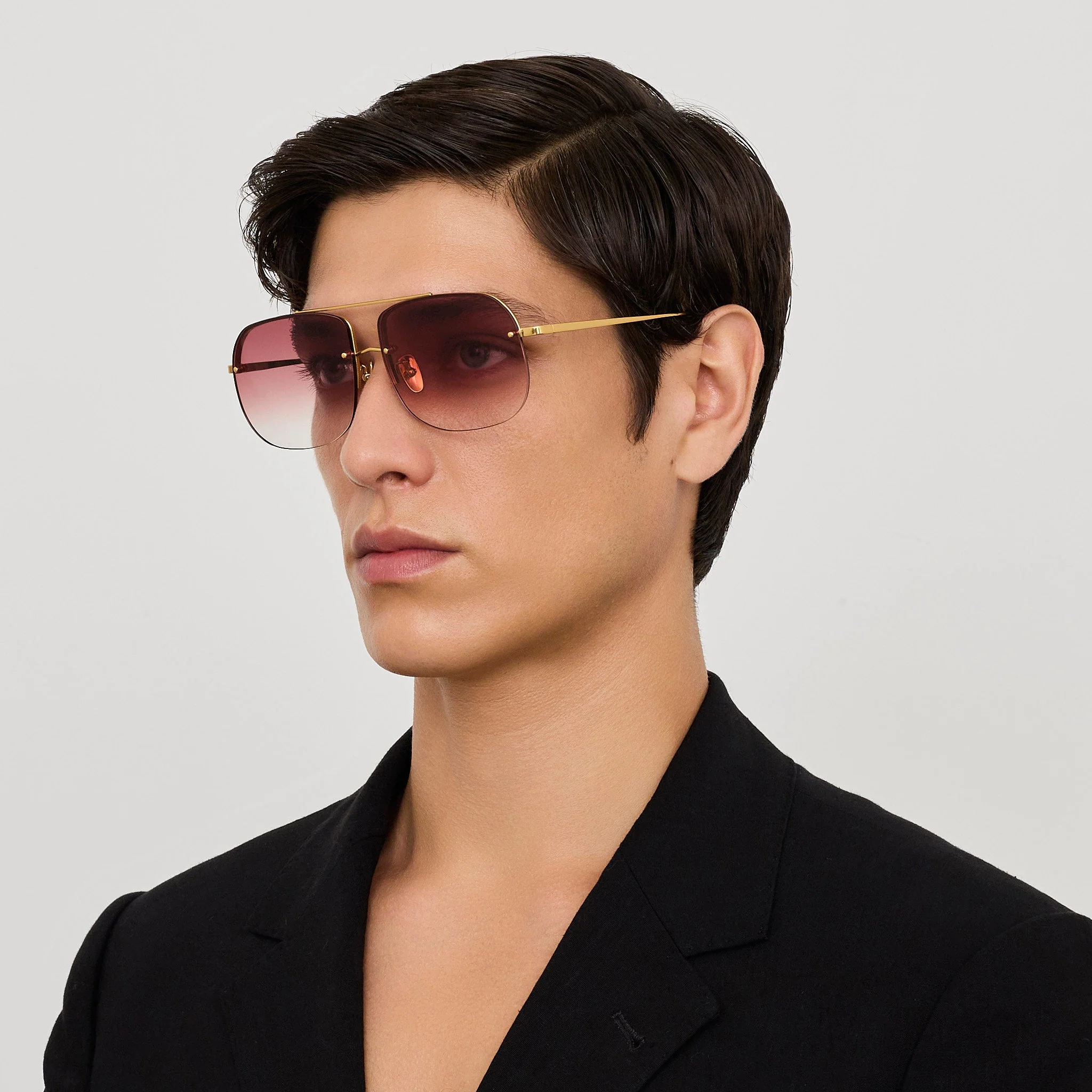 Seren Sunglasses in Red and 22k Gold - Image 3