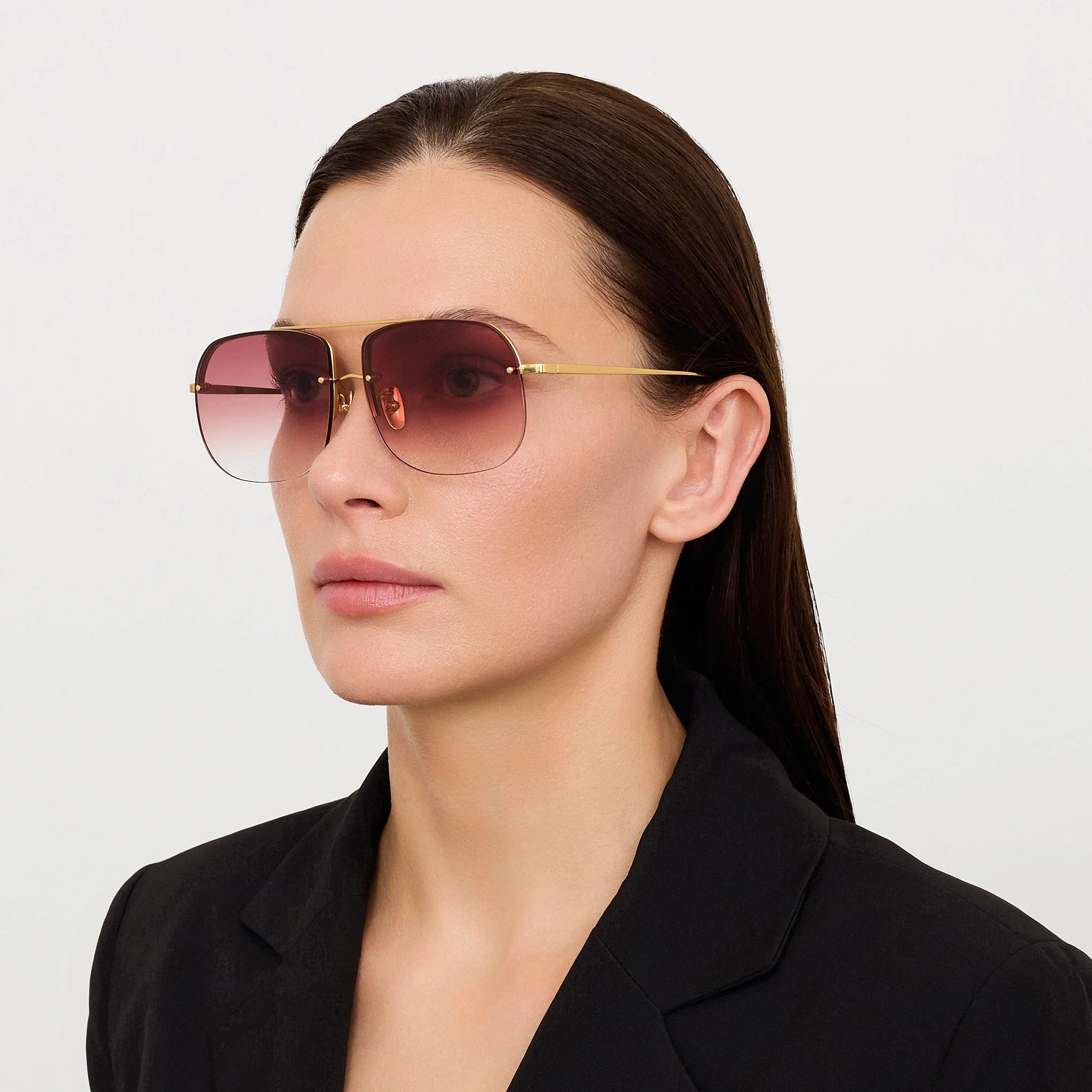 Seren Sunglasses in Red and 22k Gold - Image 4