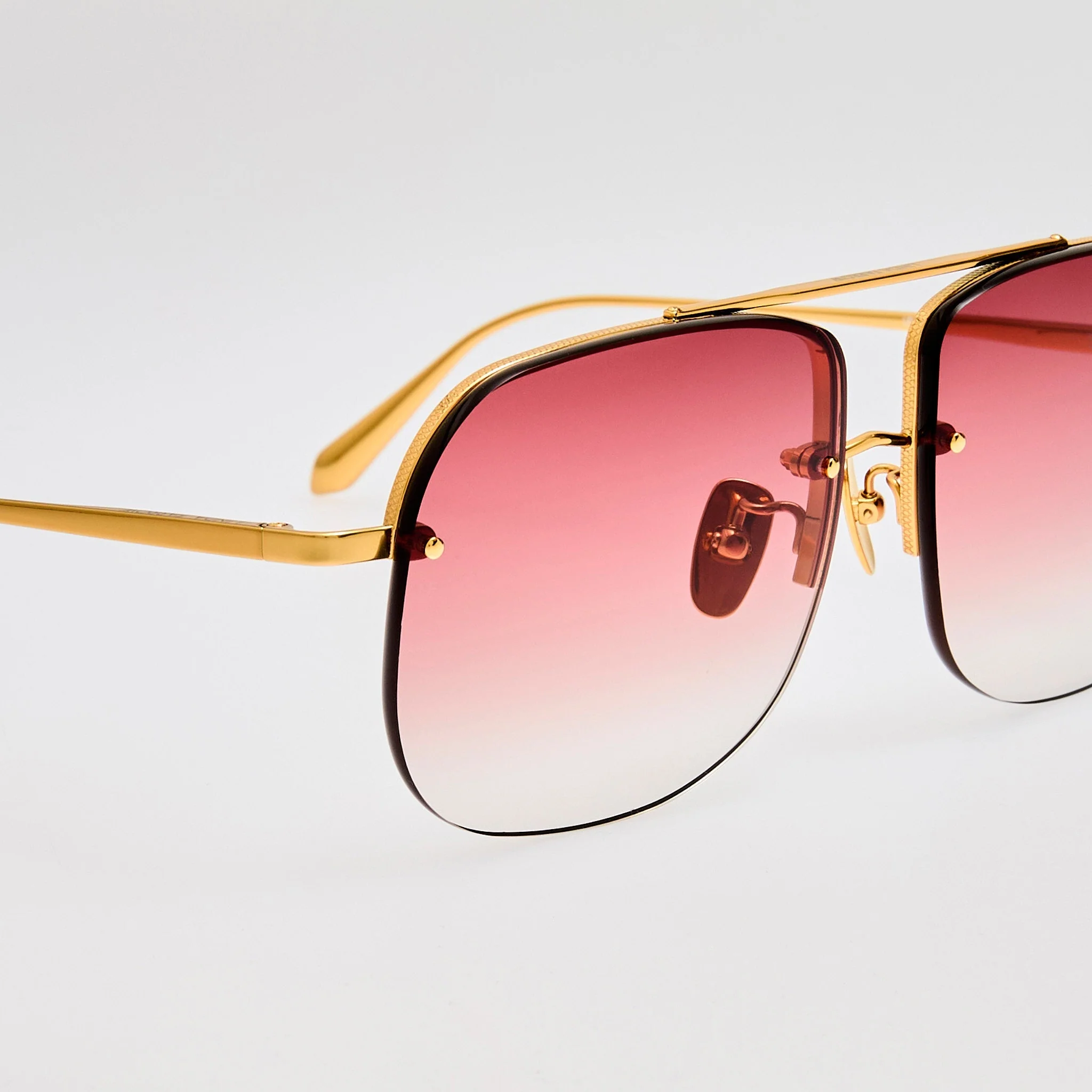 Seren Sunglasses in Red and 22k Gold - Image 5
