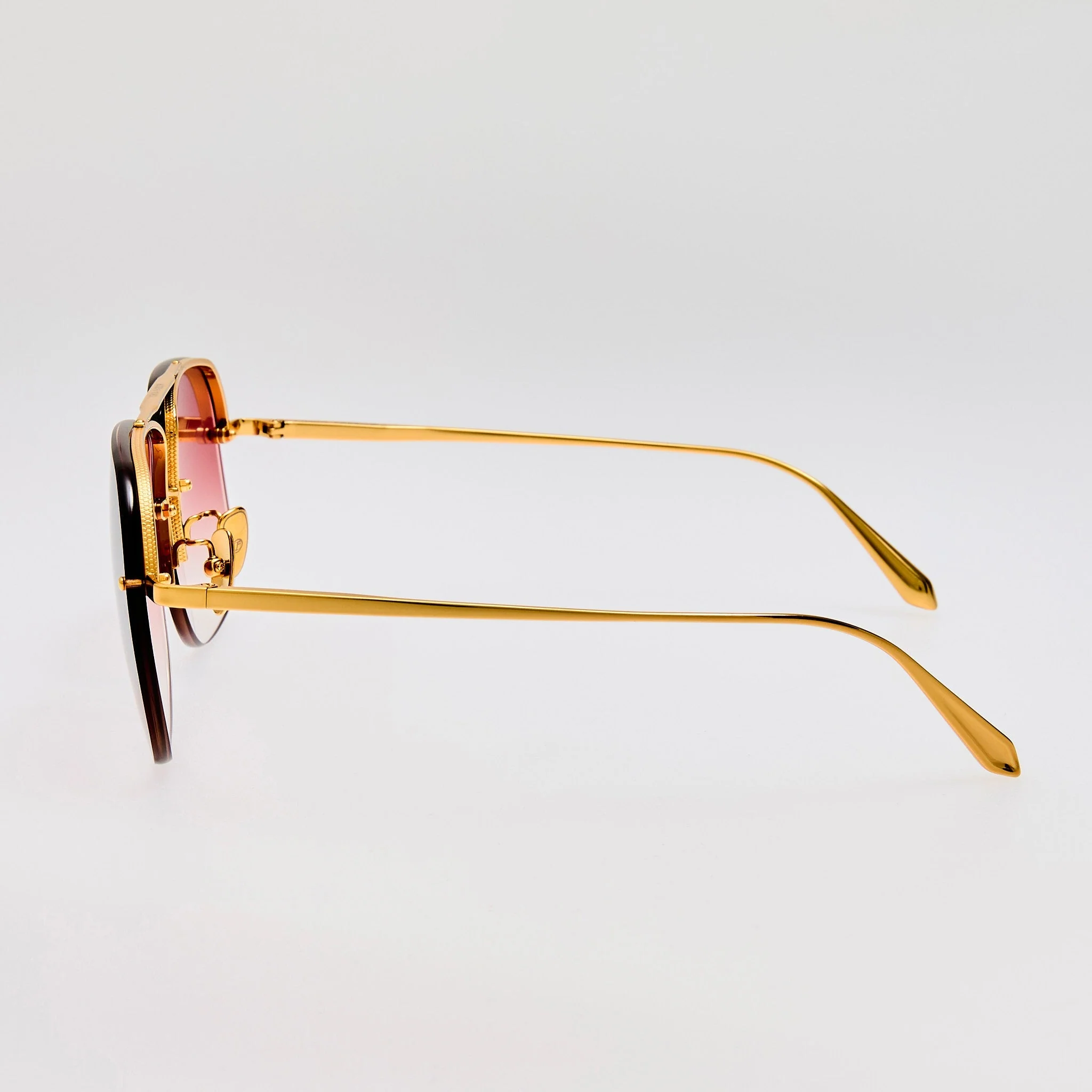 Seren Sunglasses in Red and 22k Gold - Image 6