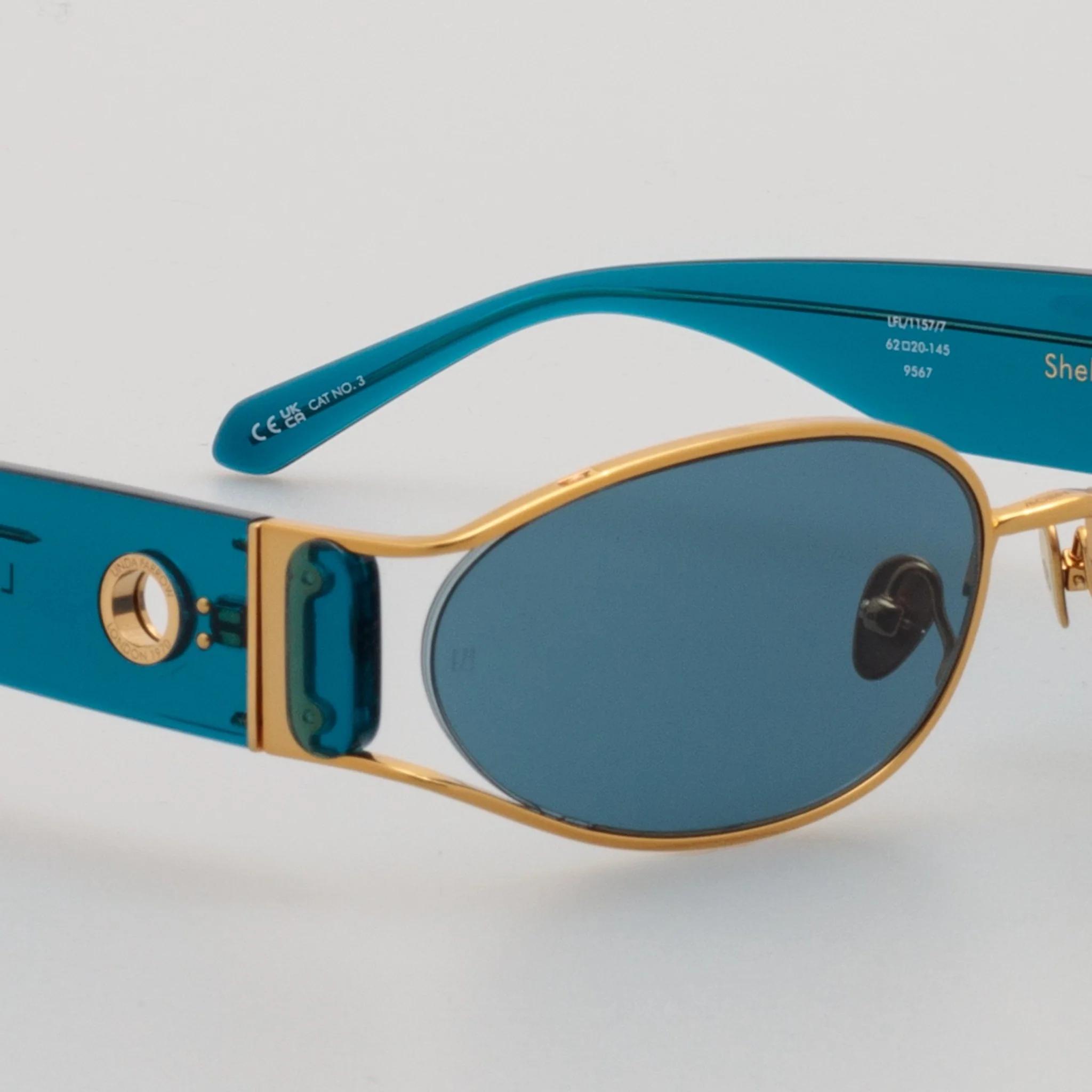 Shelby Sunglasses in 22K Gold and Aqua - Image 4