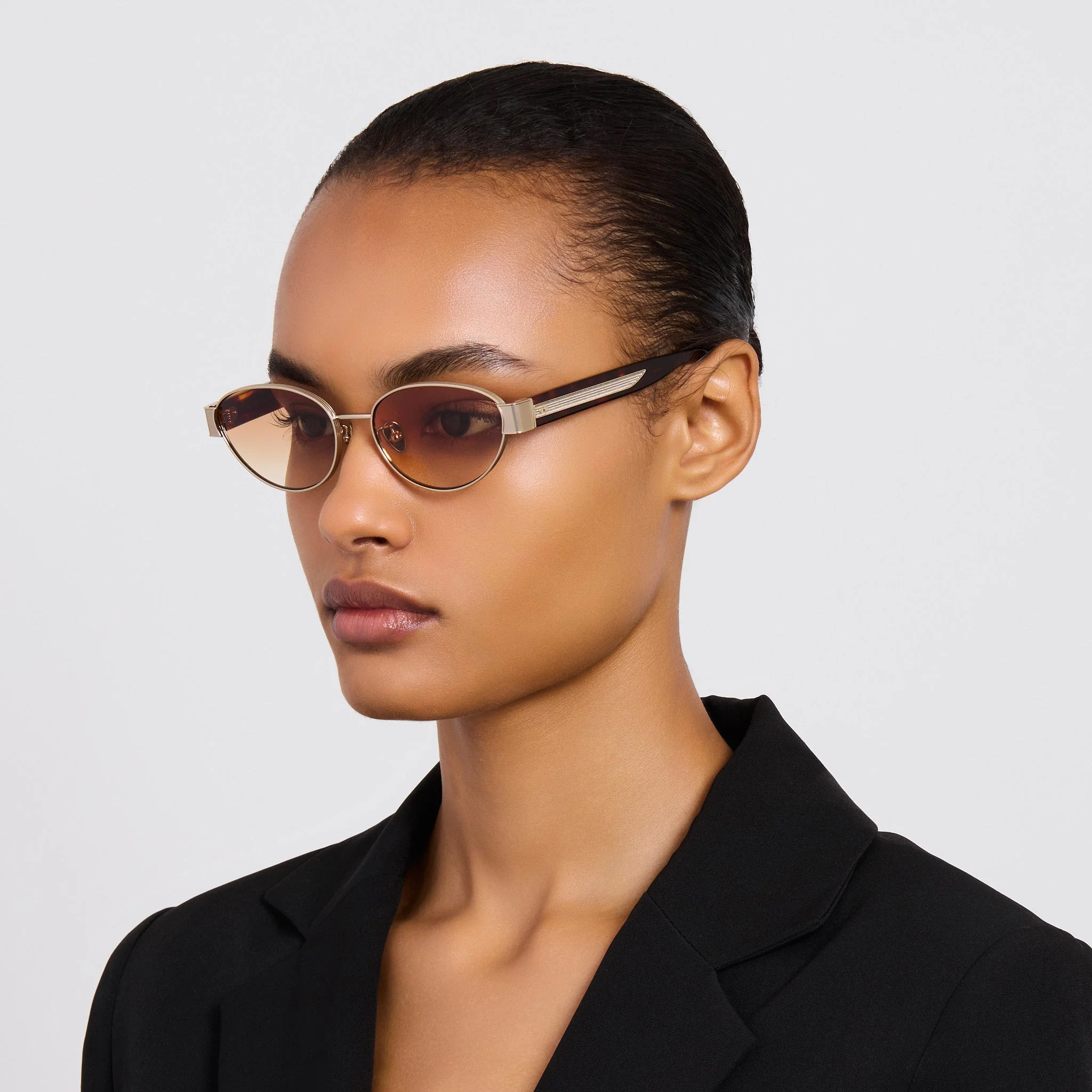 Sheri Sunglasses in 22K Gold and Camel - Image 3