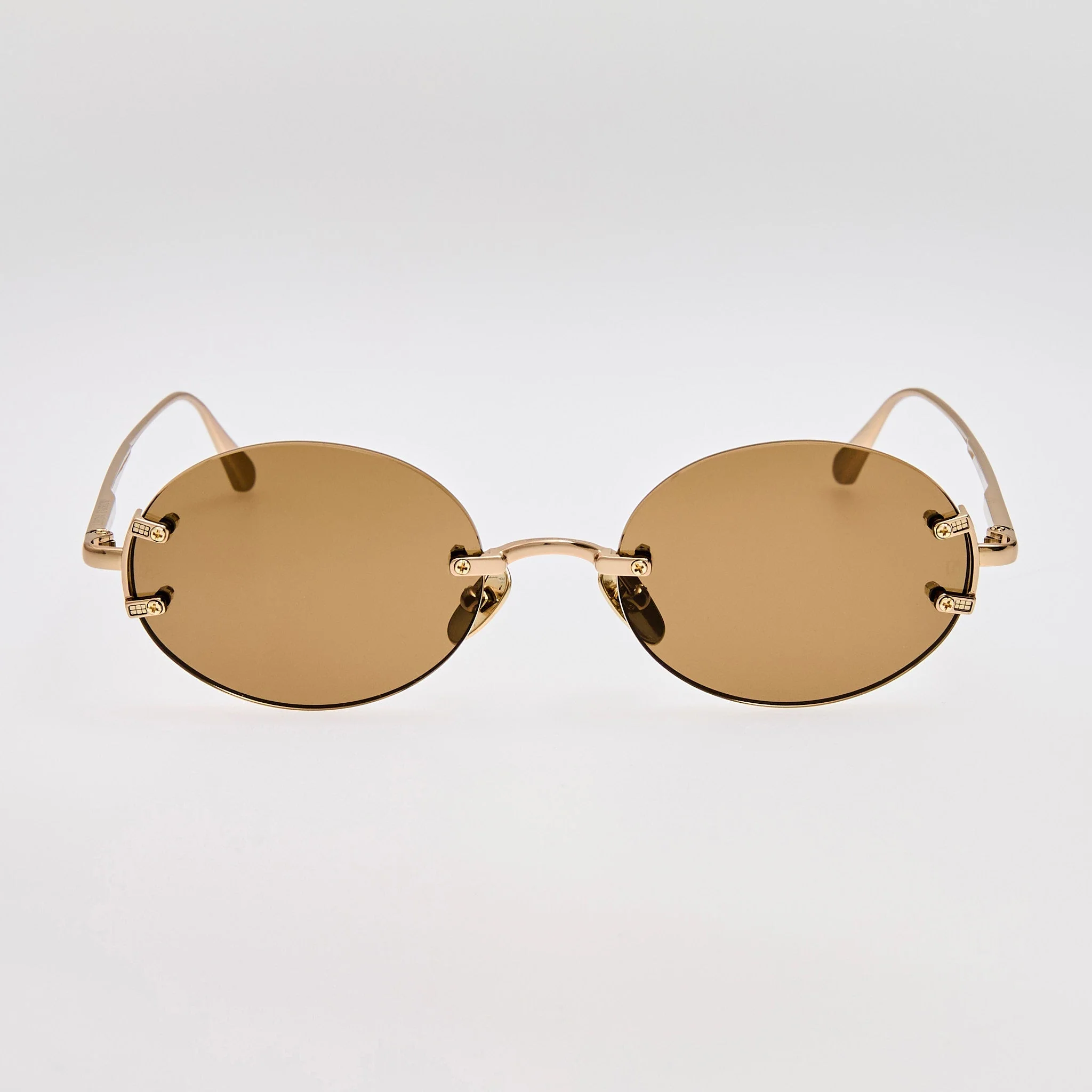 Stella Sunglasses in 22K Gold and Brown
