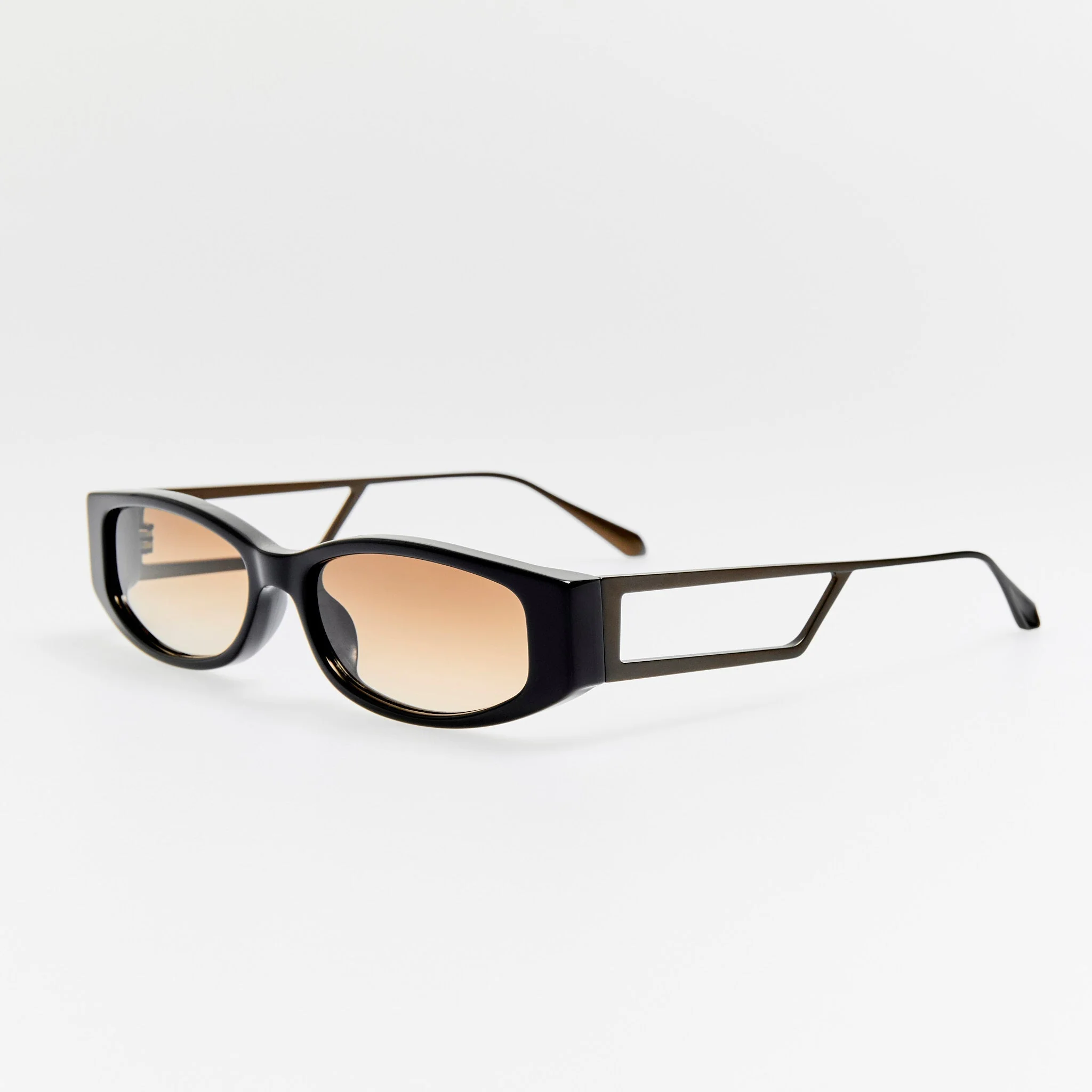 Susie Vista Temple Sunglasses in Black and Mocha Lens - Image 2