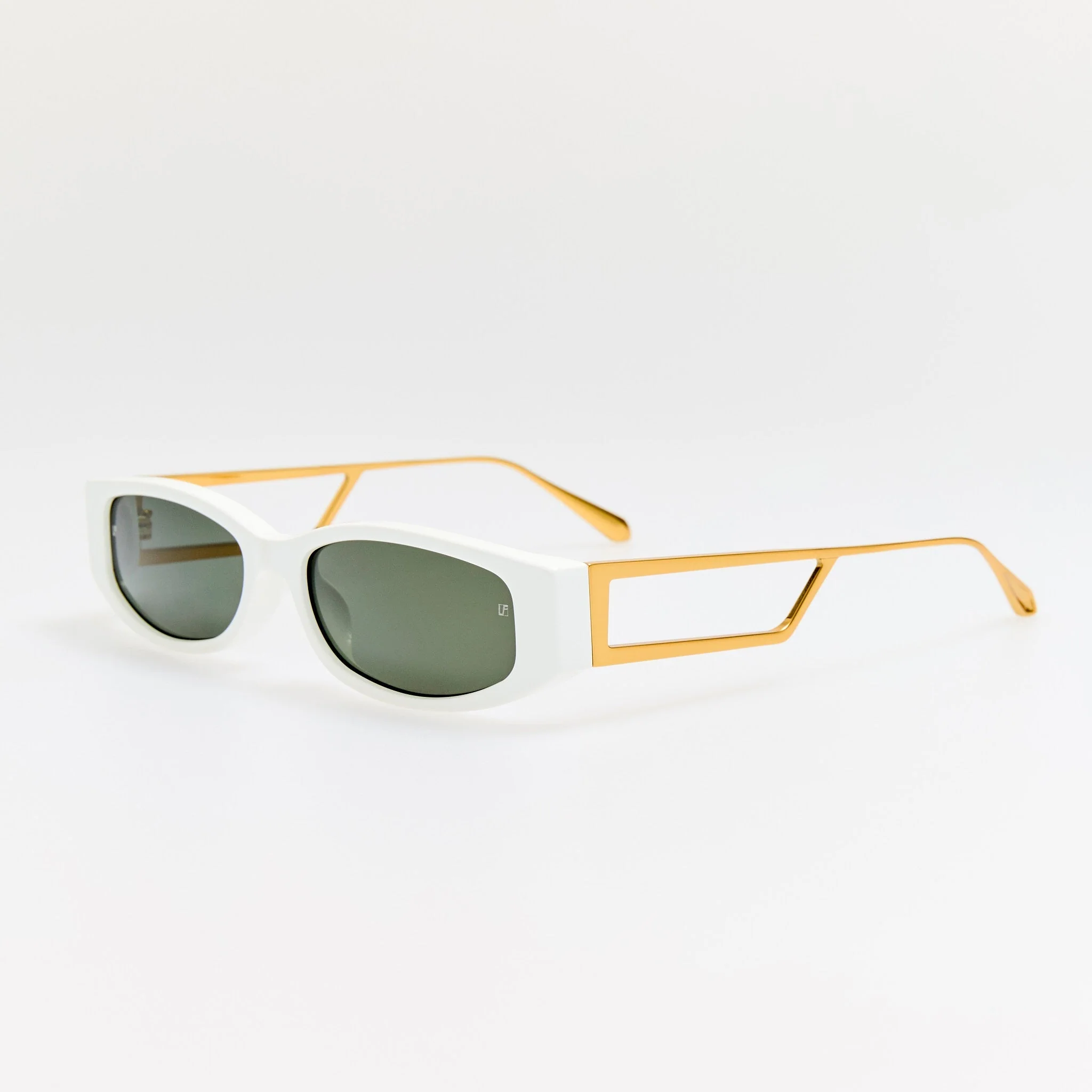 Susie Vista Temple Sunglasses in White - Image 2