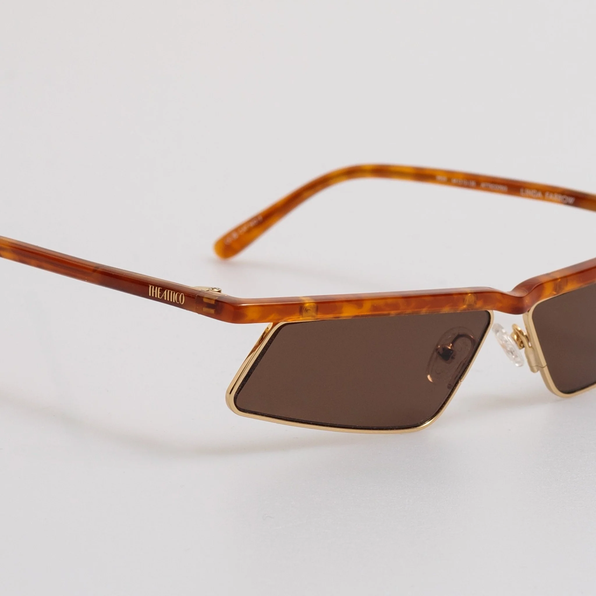 Aria Cat Eye Sunglasses in Yellow Gold and Brown - Image 3