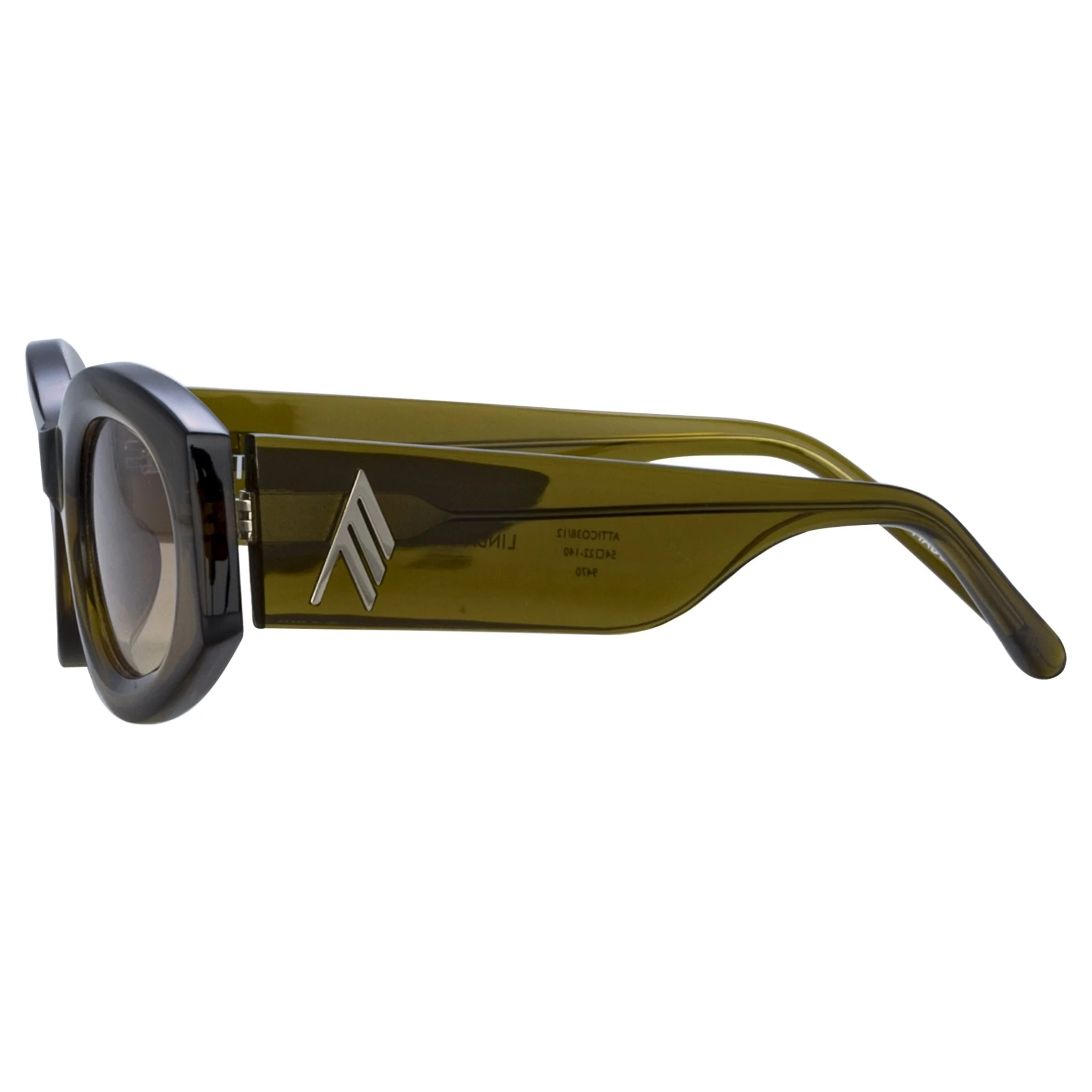 Berta Oval Sunglasses in Olive - Image 4