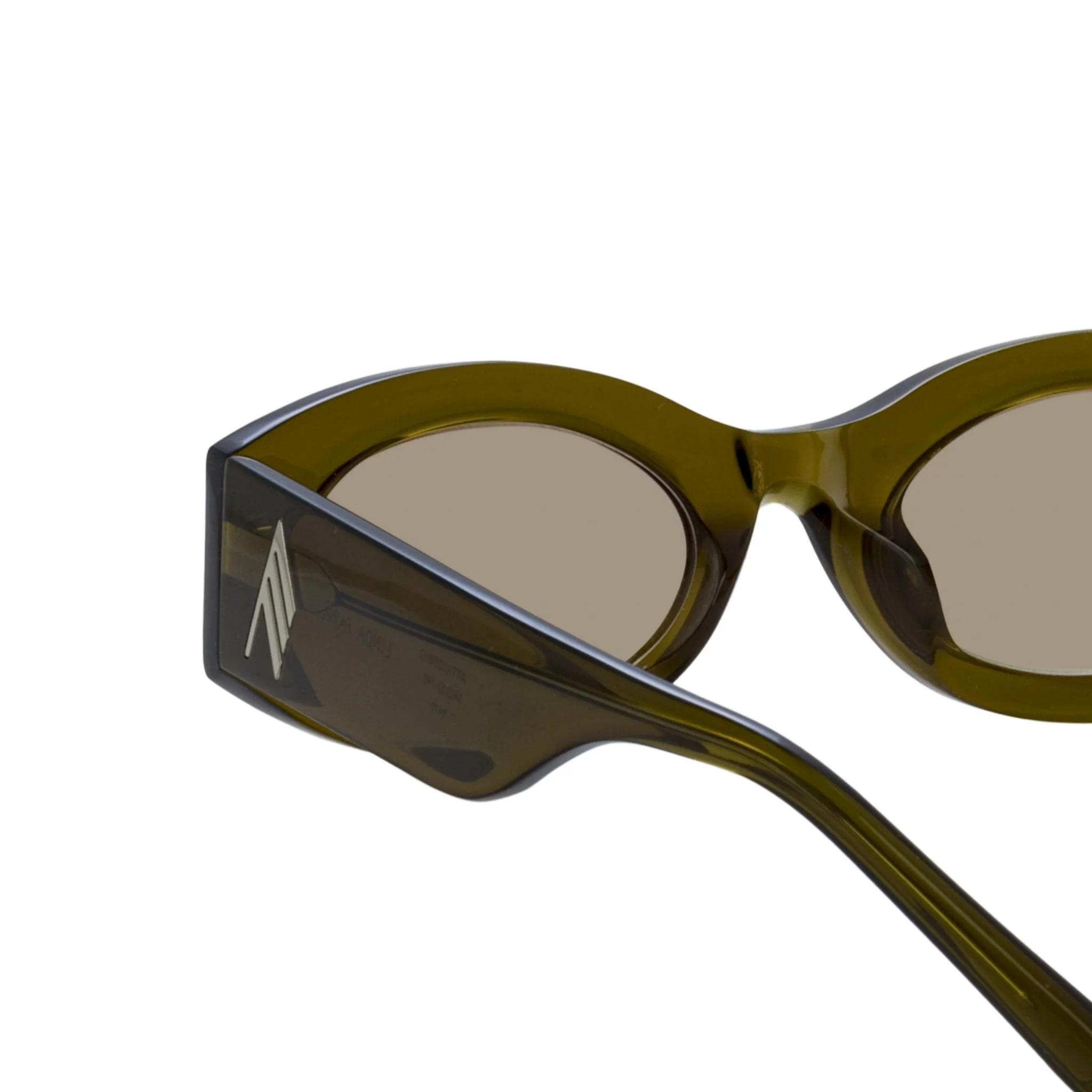 Berta Oval Sunglasses in Olive - Image 5