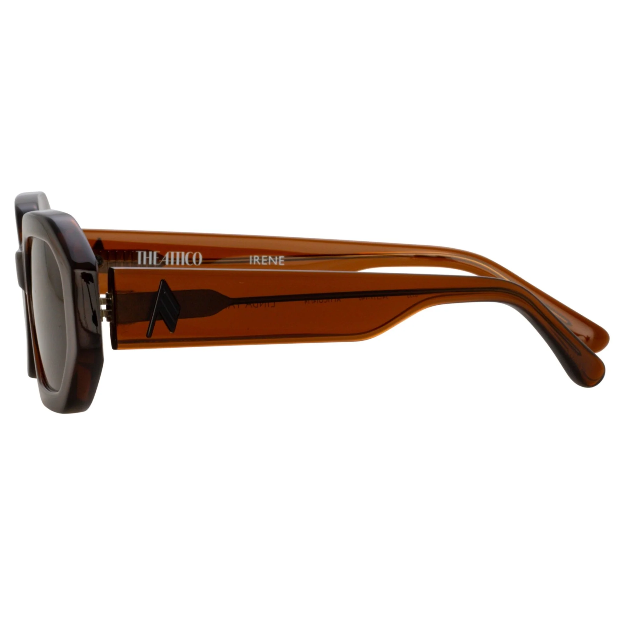 Irene Angular Sunglasses in Brown - Image 4