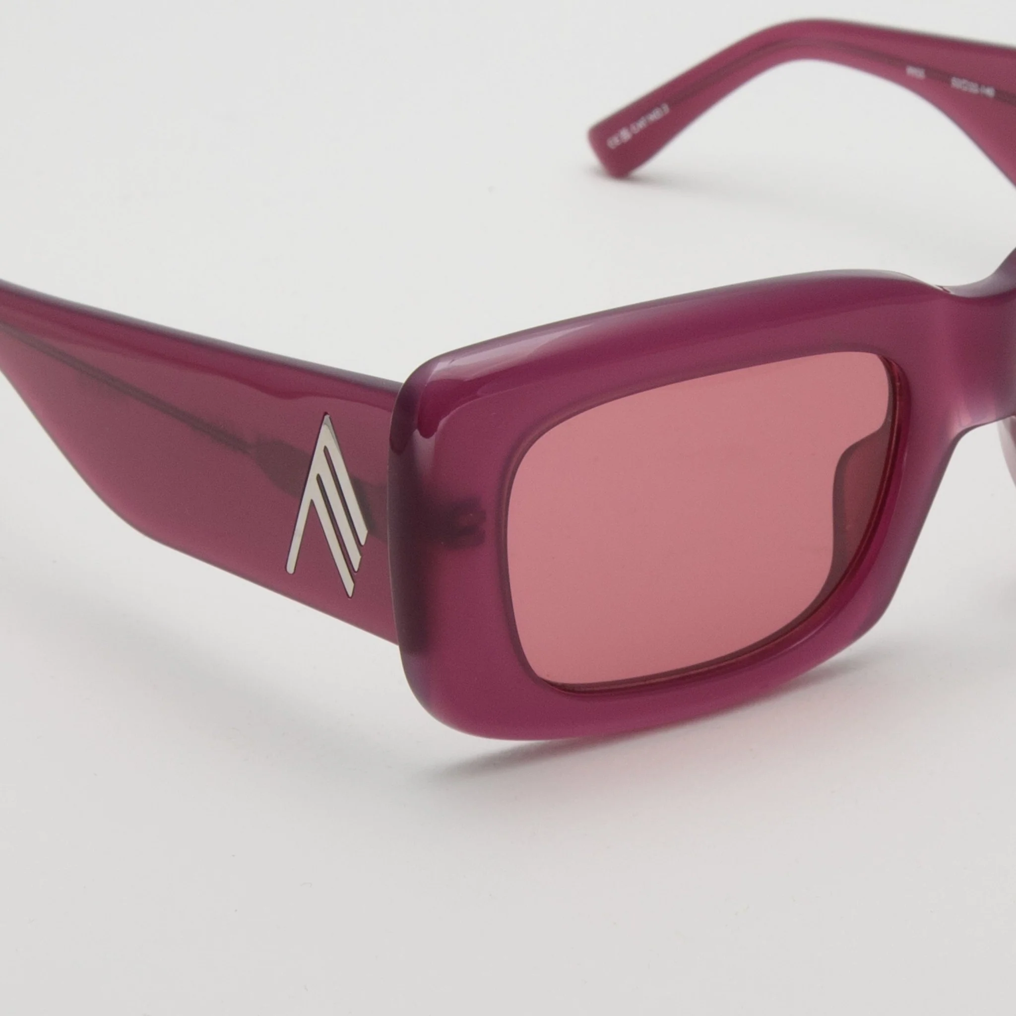 Marfa Rectangular Sunglasses in Burgundy - Image 3