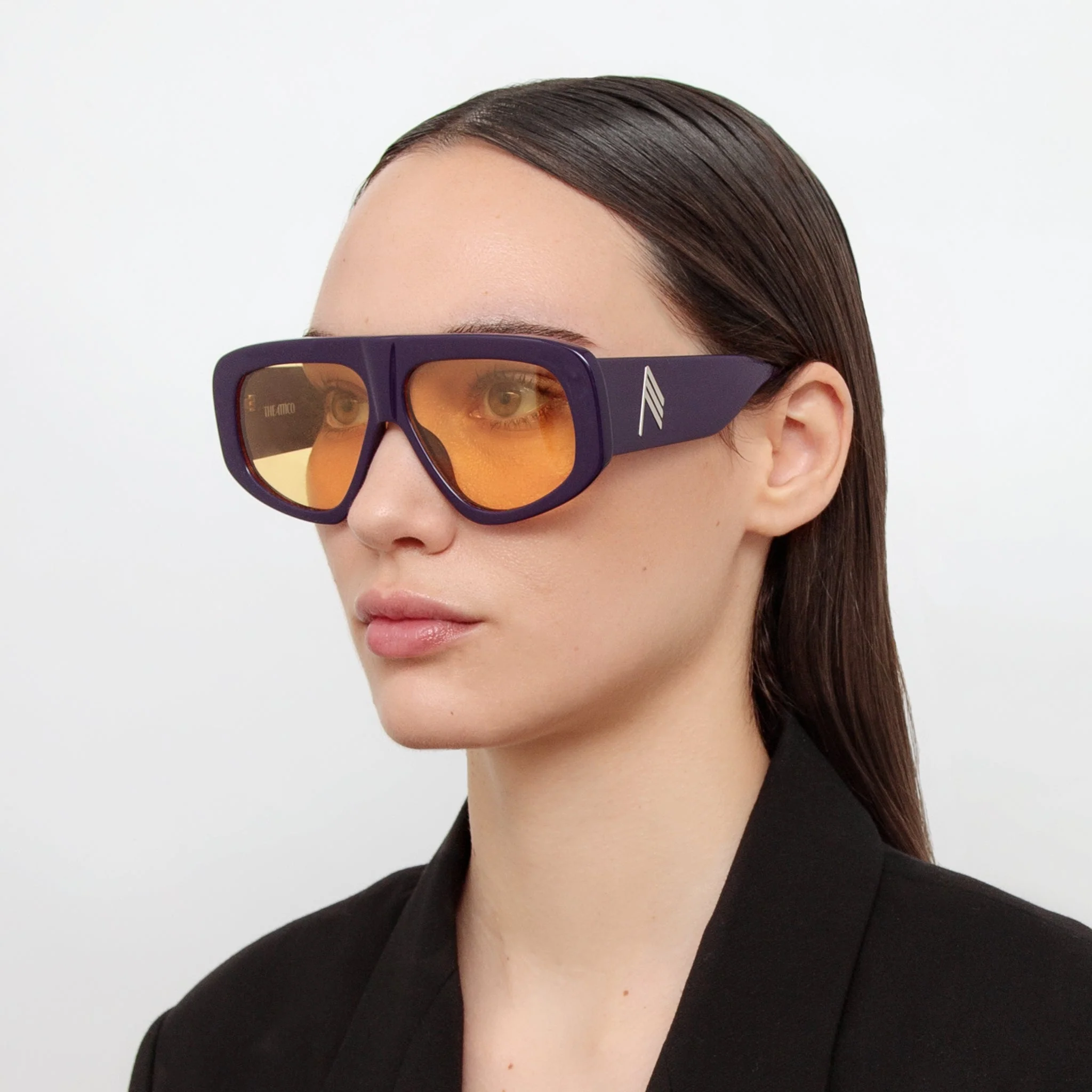 Milano Oversized Sunglasses in Purple - Image 3