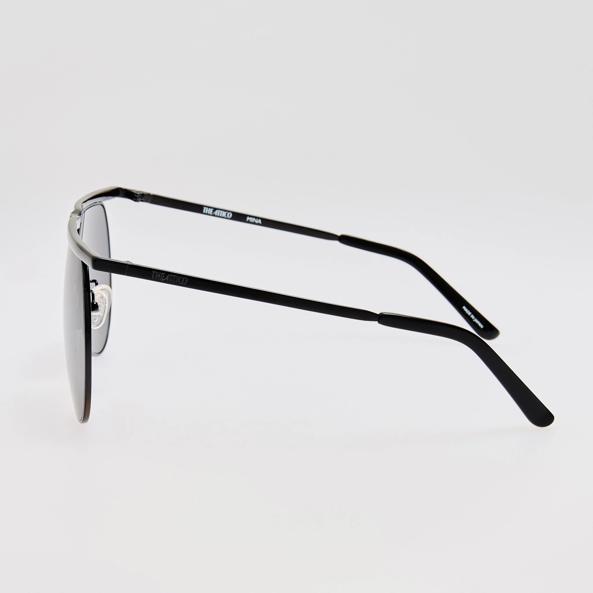 Mina Aviator Sunglasses in Black - Image 3