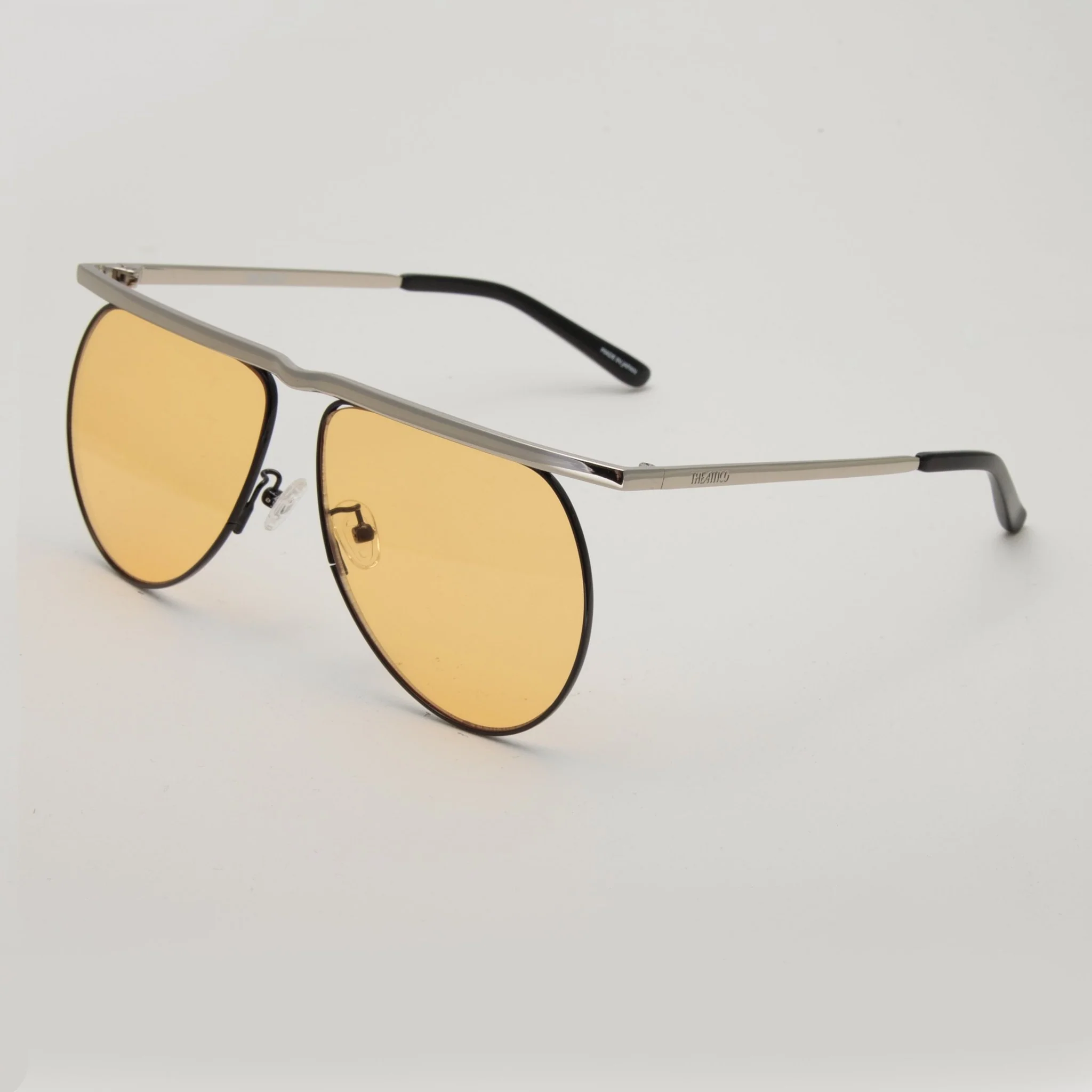 Mina Aviator Sunglasses in Silver and Peach - Image 2