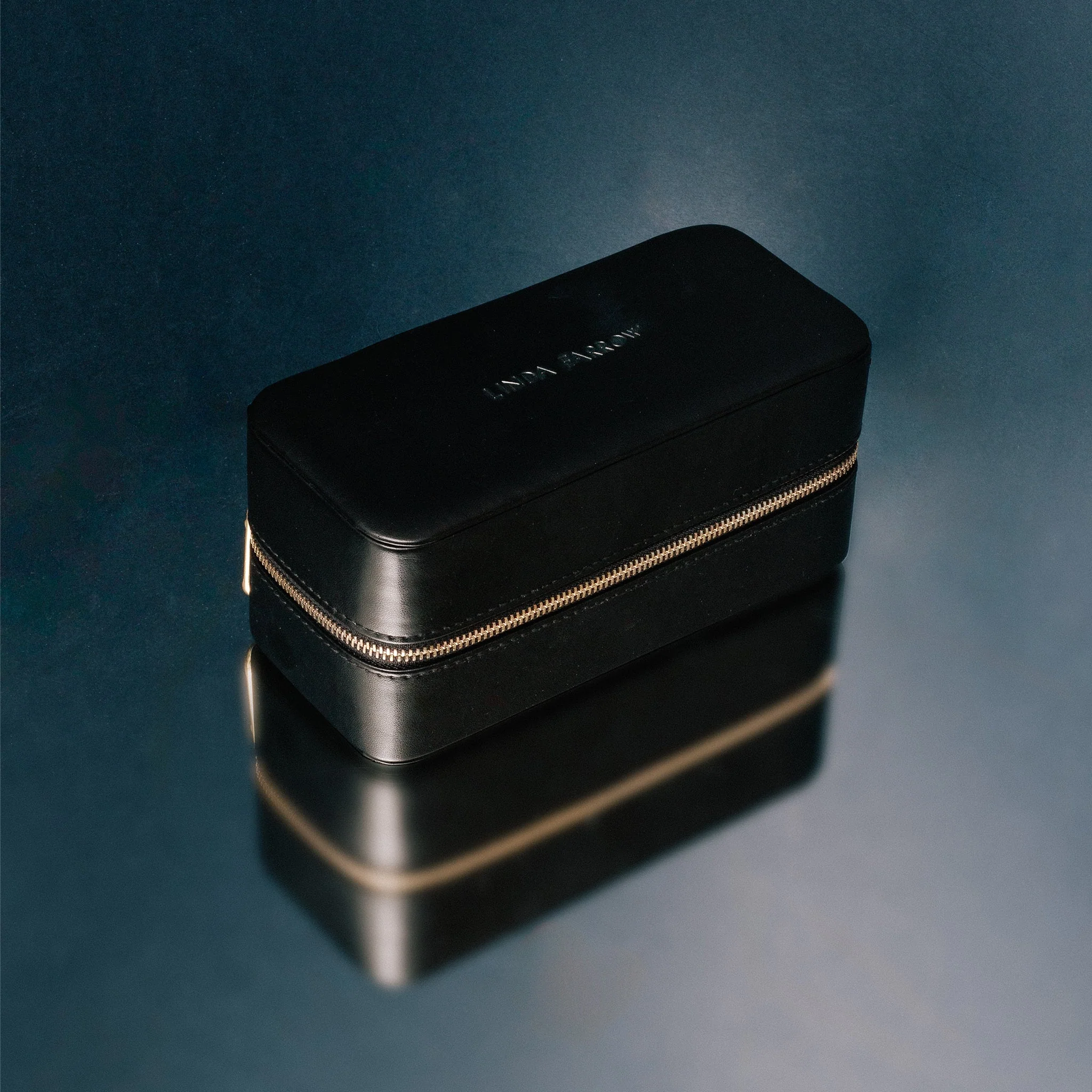 Two Pair Square Zip Travel Case in Black - Image 2