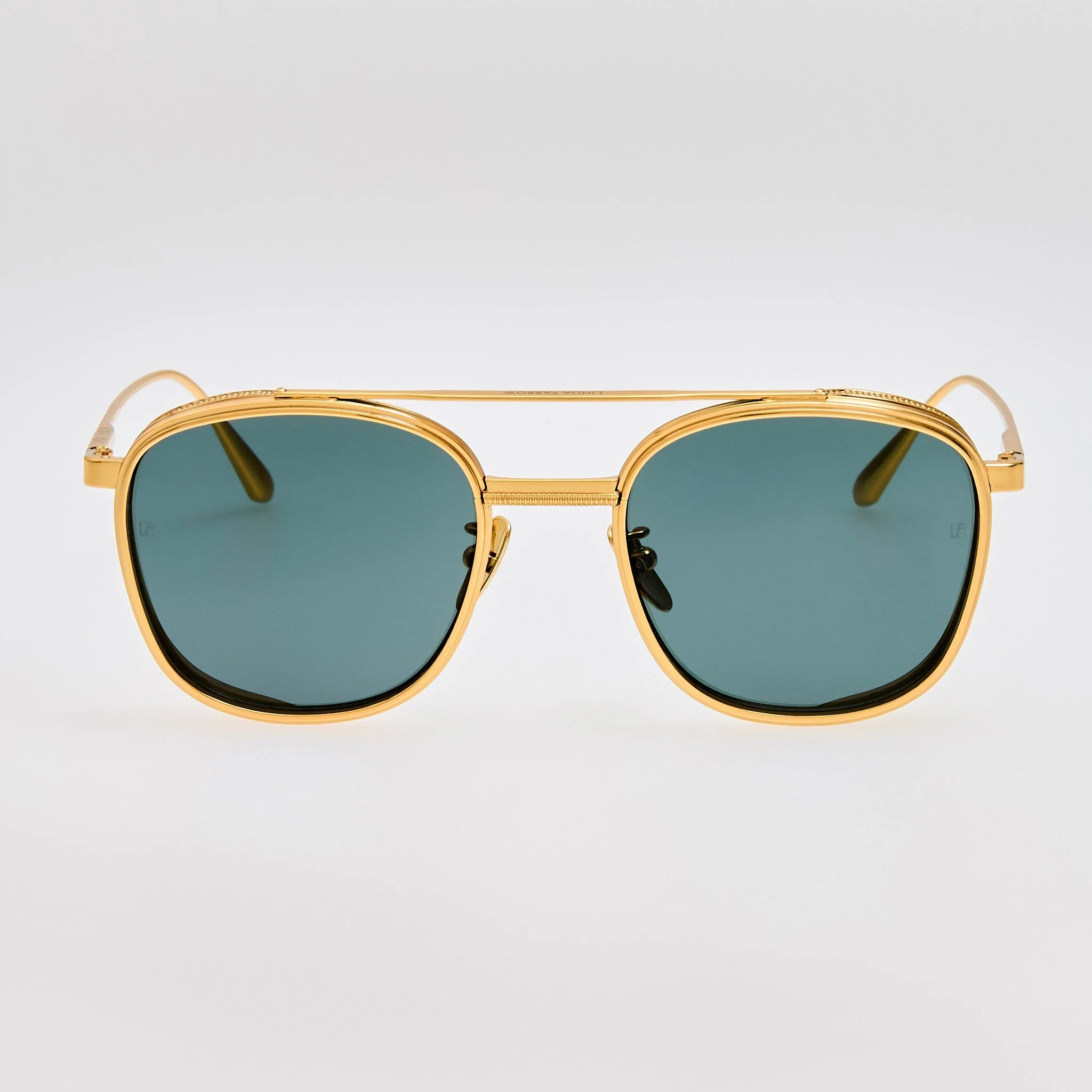 Varo Sunglasses in 22K White Gold and Green
