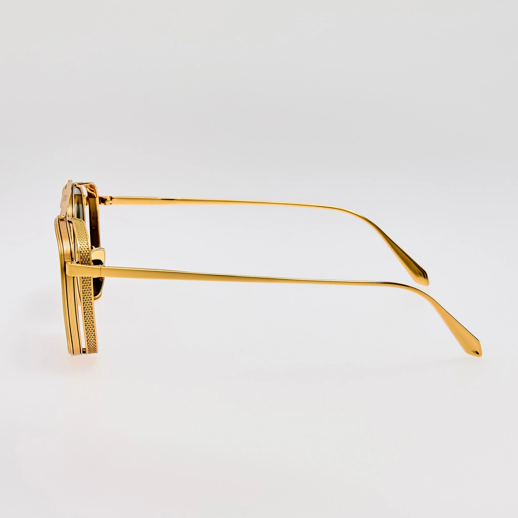 Varo Sunglasses in 22K White Gold and Green - Image 6