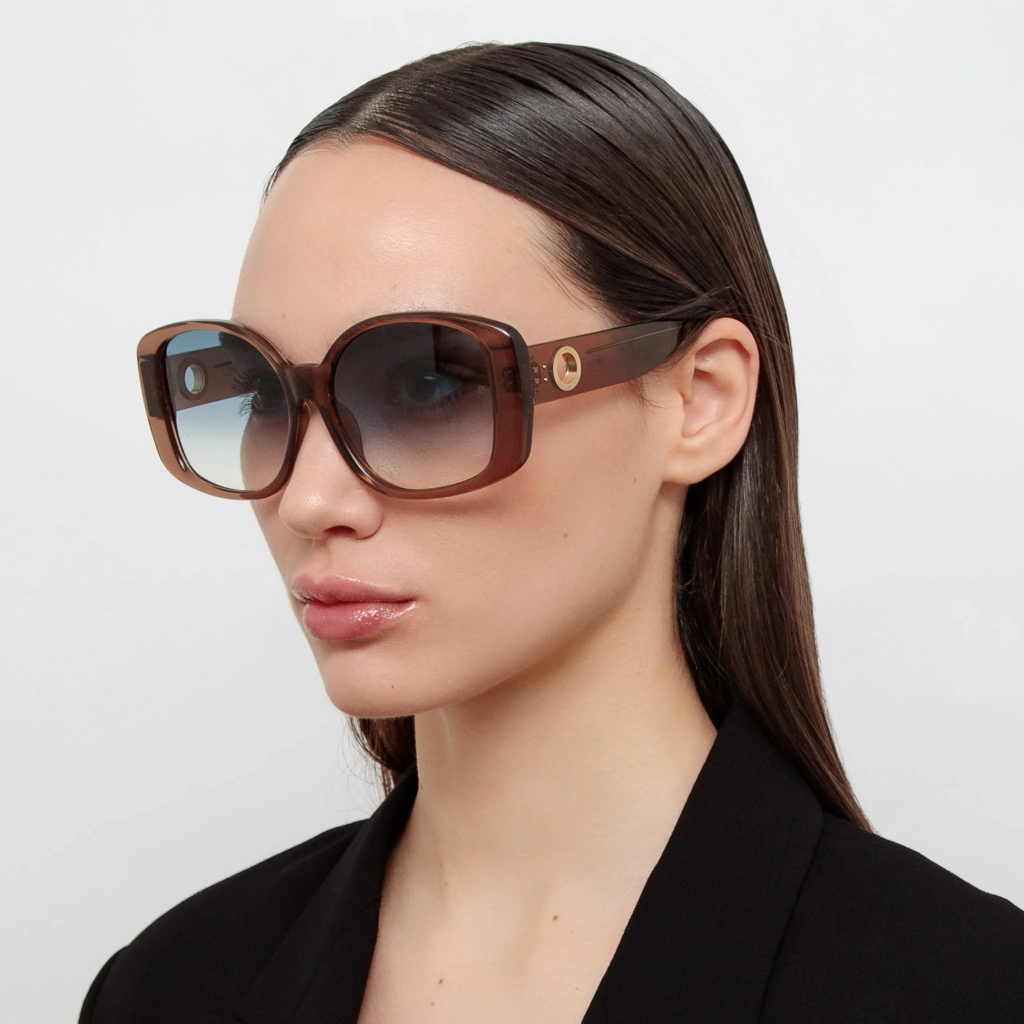 Venus Oversized Sunglasses in Aqua - Image 3