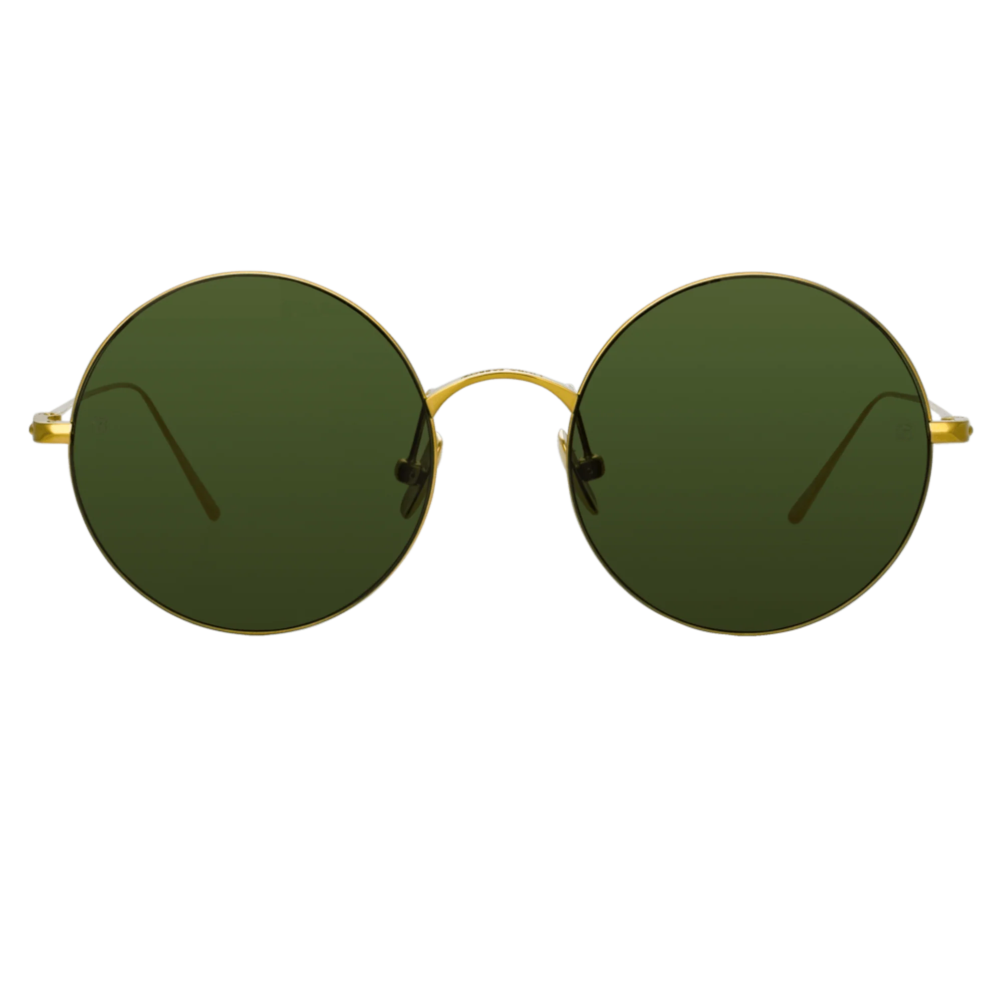Zaha Round Sunglasses in Yellow Gold
