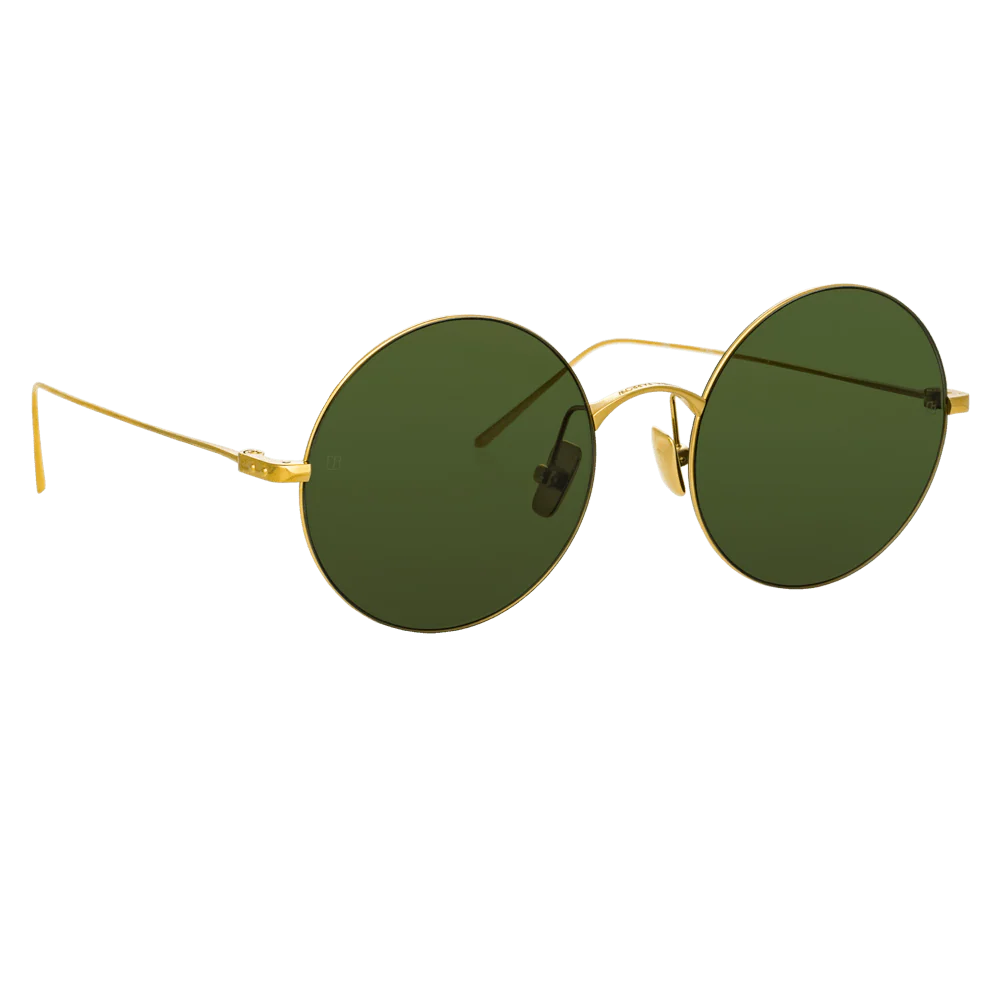 Zaha Round Sunglasses in Yellow Gold - Image 2