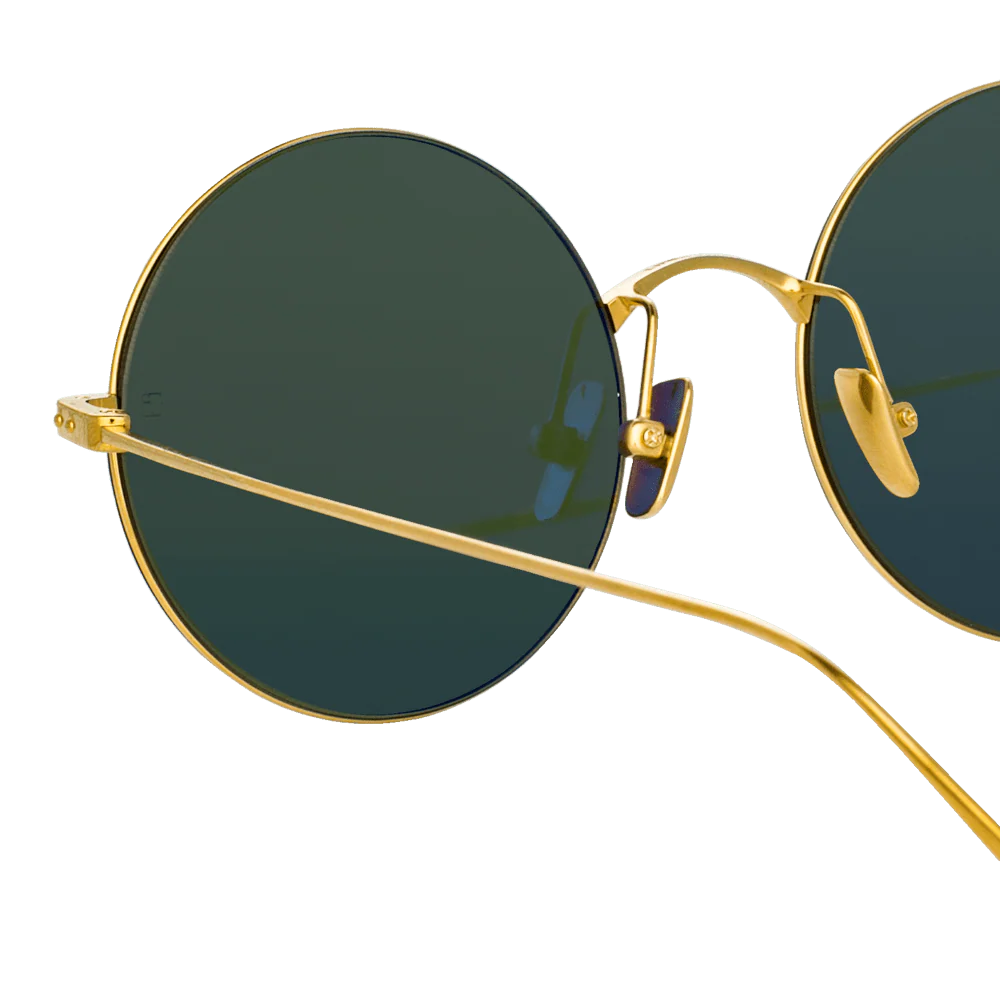 Zaha Round Sunglasses in Yellow Gold - Image 3