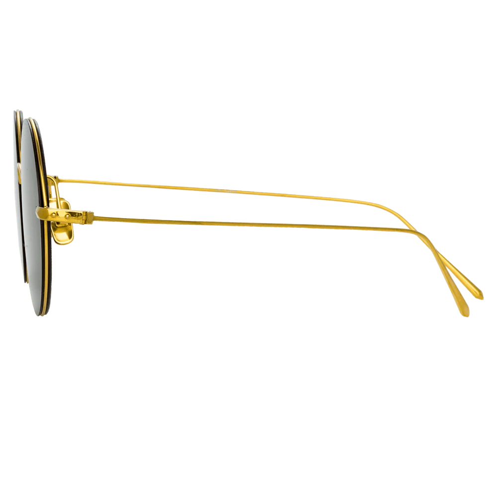 Zaha Round Sunglasses in Yellow Gold - Image 4